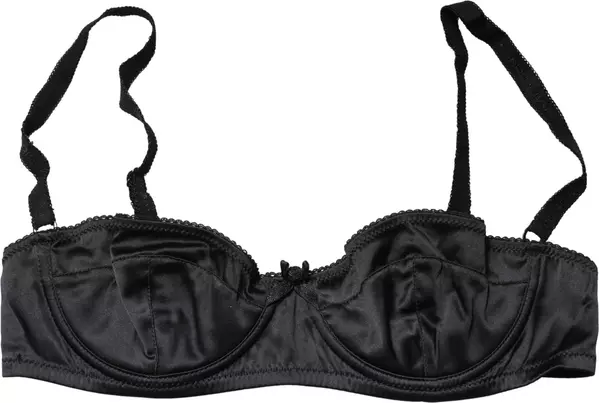 Black Semi-Pad Underwire Balconette Bra Underwear