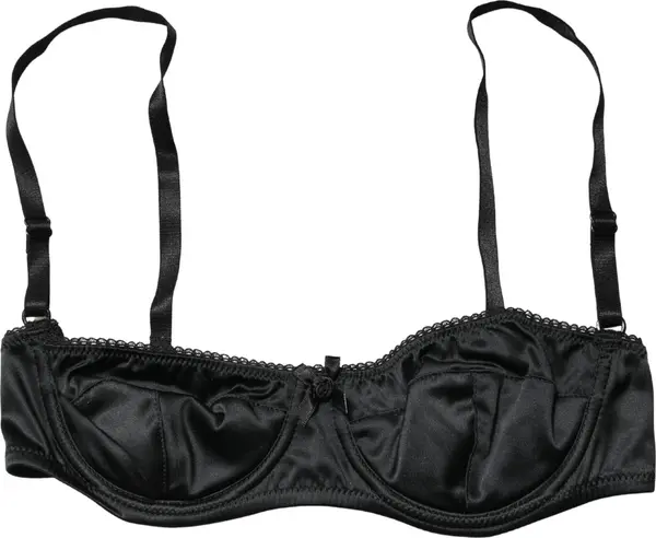 Black Semi-Pad Underwire Balconette Bra Underwear