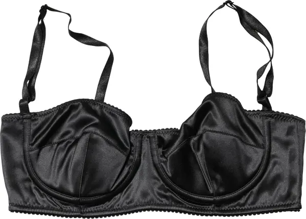 Black Semi-Pad Underwire Balconette Bra Underwear