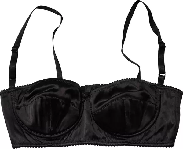 Black Semi-Pad Underwire Balconette Bra Underwear