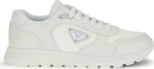 White Recycled Polyamide Athletic Sneakers
