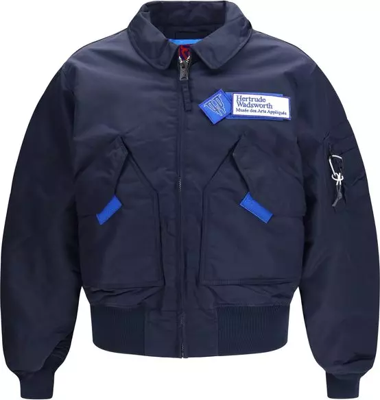 Blue Nylon Bomber