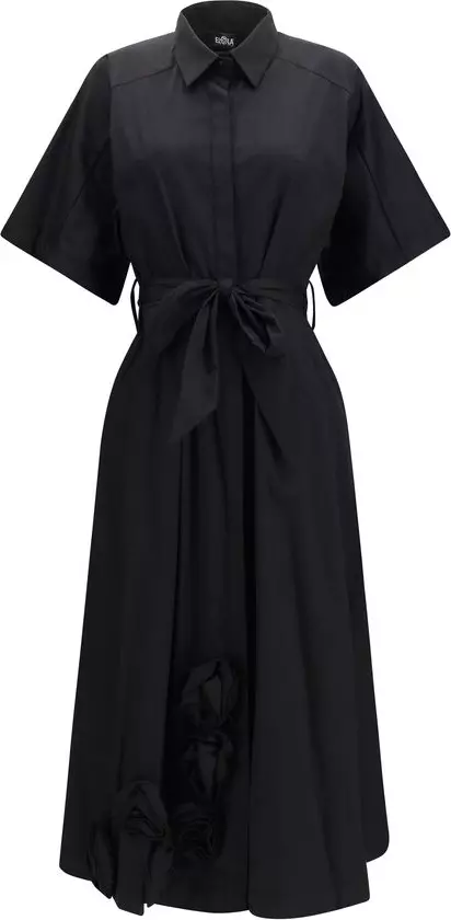 Black Cotton Casual Dress