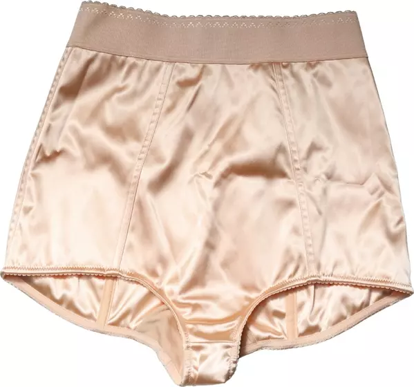 Beige Silk Blend High Waist Girdle Panty Underwear