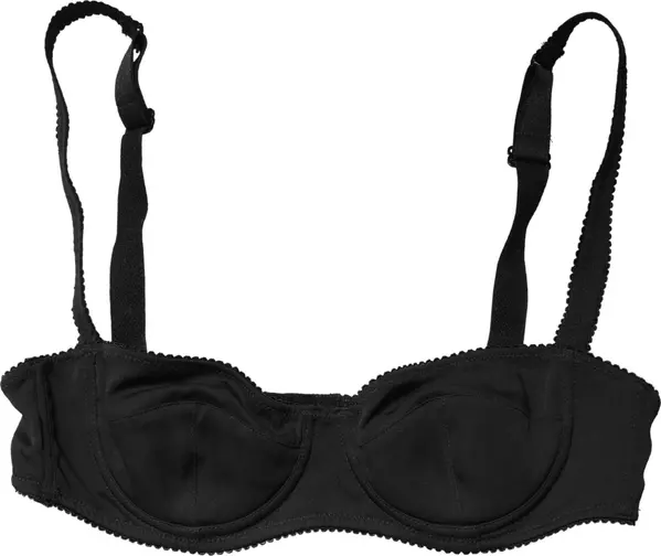 Black Semi-Pad Underwire Balconette Bra Underwear