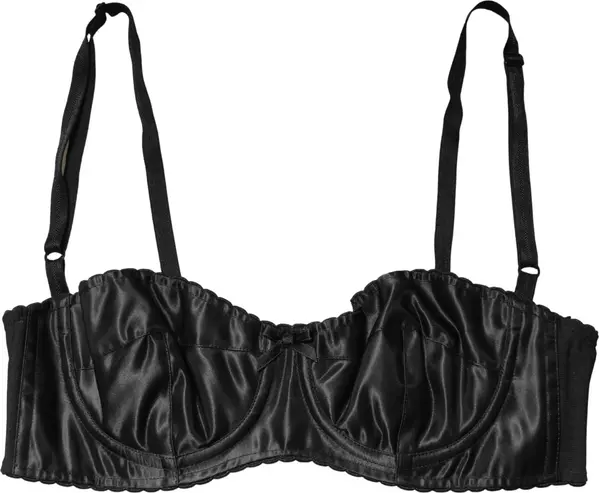 Black Semi-Pad Underwire Balconette Bra Underwear