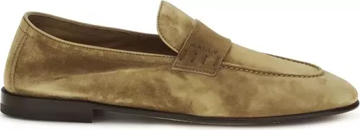 Beige Calf Leather Bos Taurus Slip-On Loafers