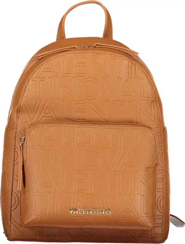 Brown Polyurethane Women's Backpack