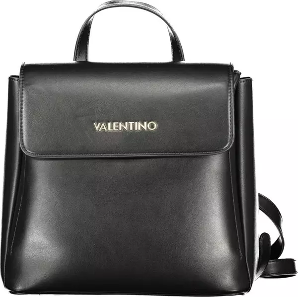 Black Polyurethane Women's Backpack