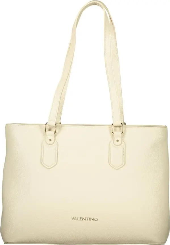 Beige Polyurethane Women's Shoulder Bag with Internal Pocket