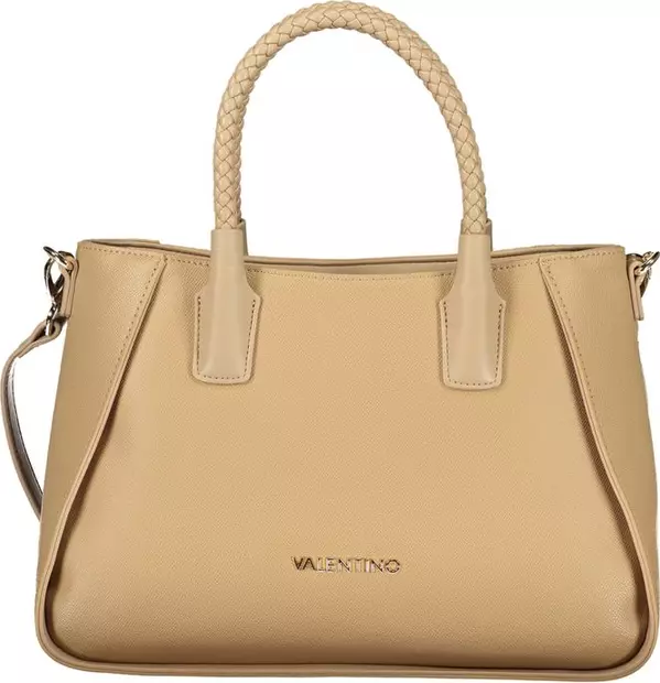 Beige Polyurethane Women's Bag