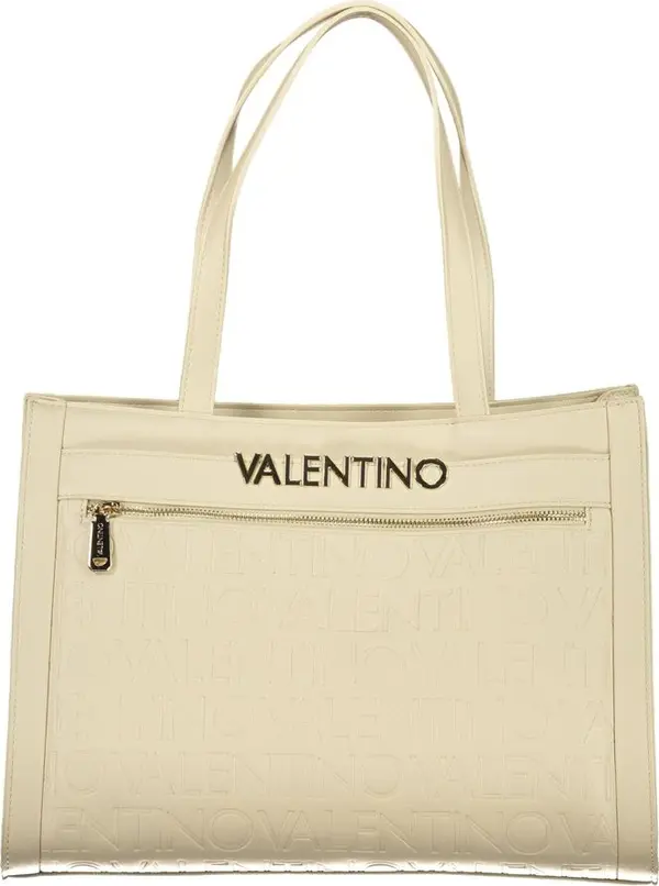 Beige Polyurethane Womens Bag With Multiple Pockets