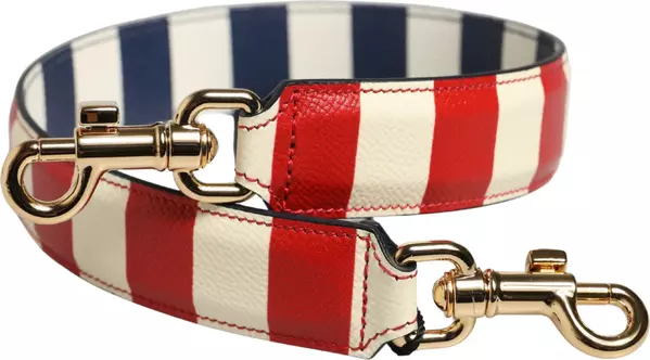 Multicolor Leather Striped Bag Accessory Shoulder Strap