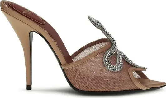 Multicolor Goatskin Stiletto Heel Sandals