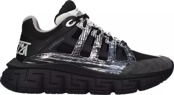 Black Fabric Athletic Sneakers