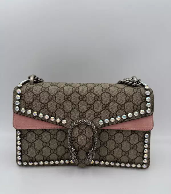 GUCCI DIONYSUS GG Supreme with Diamantes Handbag