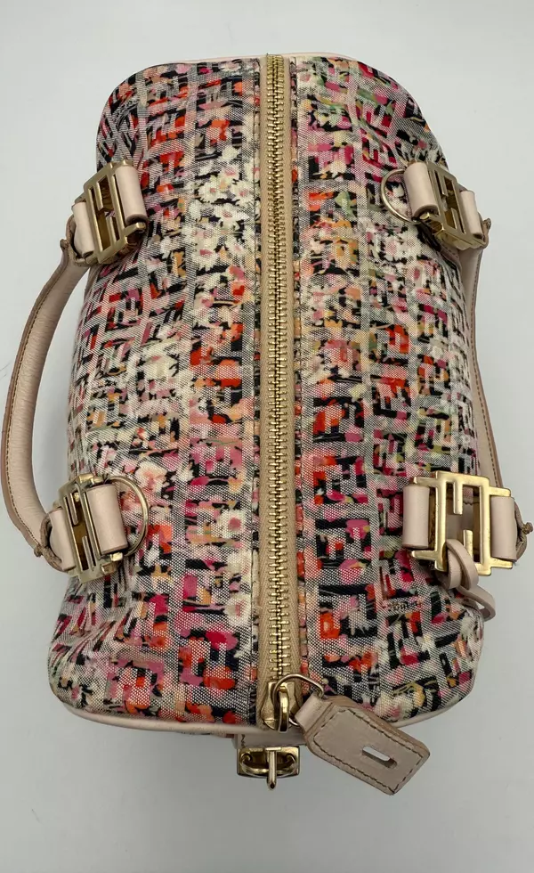 FENDI FF Canvas Fiori Handbag