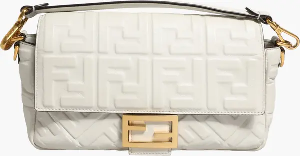 FF Embossed Baguette Nappa Leather Bag