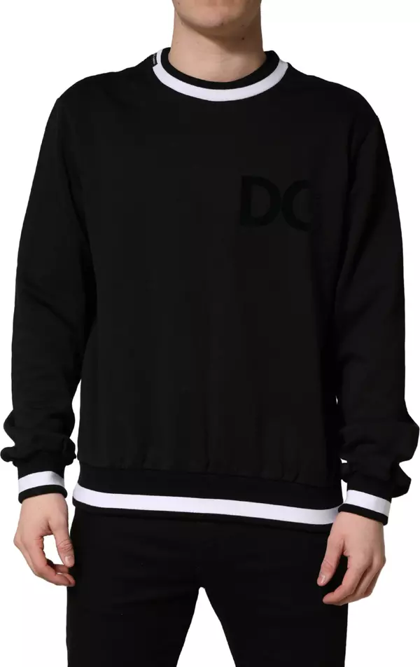 Black DGLogo Print Cotton Sweatshirt Sweater