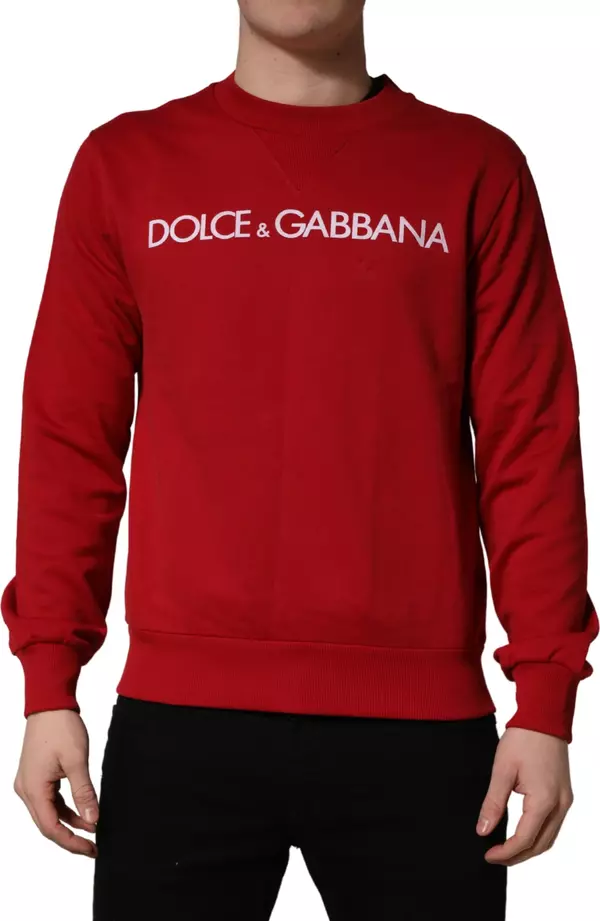 Red Cotton DG Logo Jersey Sweatshirt Sweater