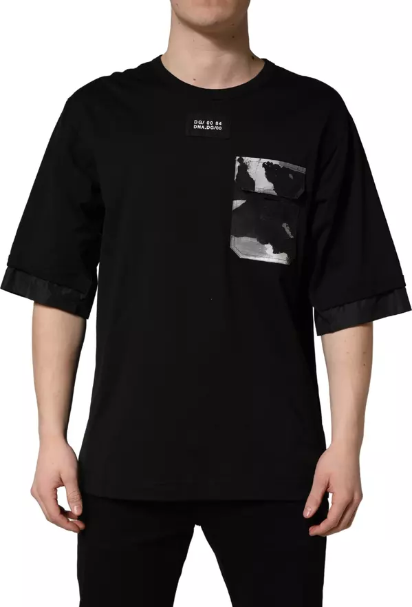 Black Camouflage Pocket Oversized T-shirt