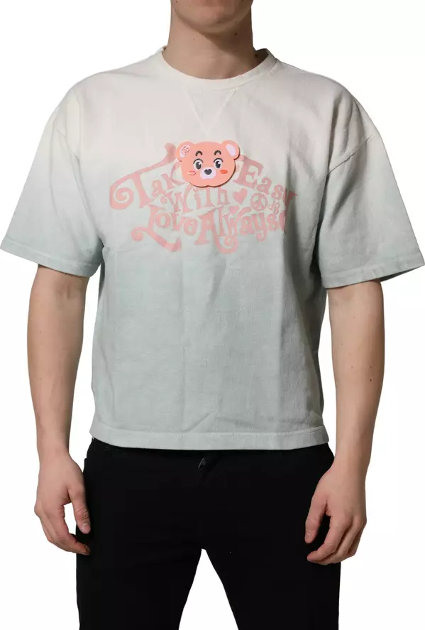 Green Tie-Dye Graphic Print Cotton Crewneck  T-shirt