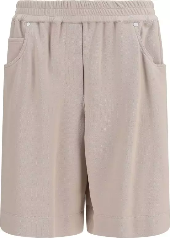 Beige Cotton Bermuda Shorts