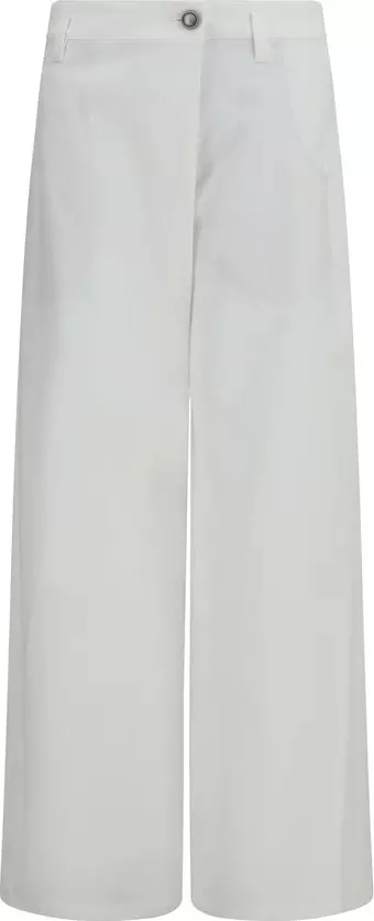 White Cotton Casual Pants