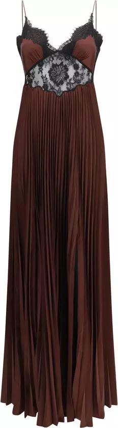 Brown Polyester Casual Dress