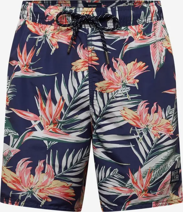 Blue Polyester Swim Shorts