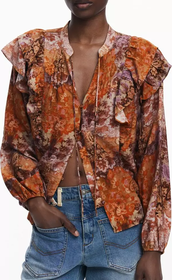 Arancione Viscosa Women Shirt