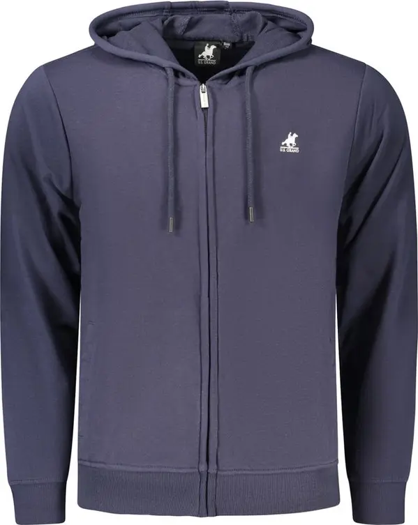 Blue Cotton Mens Hoodie