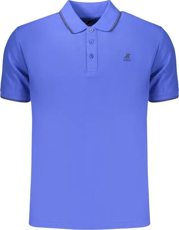 Blue Cotton Men's Polo Shirt