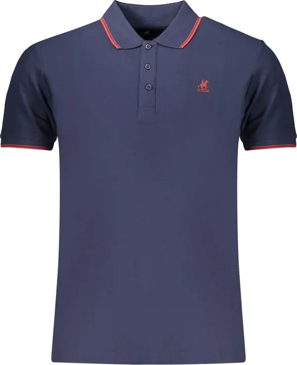 Blue Cotton Men's Polo