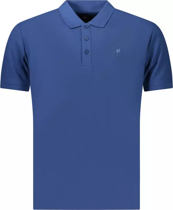 Blue Cotton Mens Polo