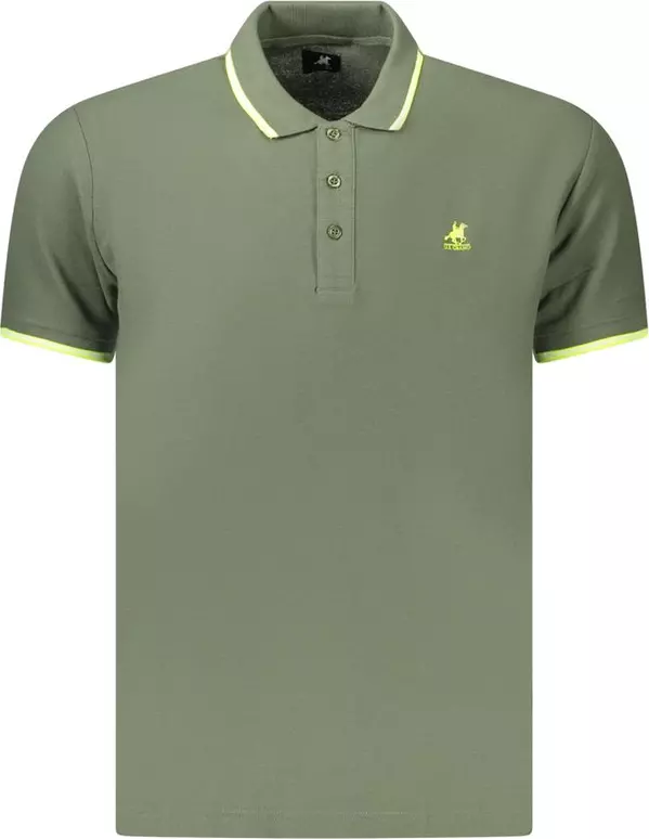 Green Cotton Men's Polo