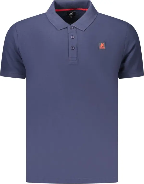 Blue Cotton Men's Polo Shirt