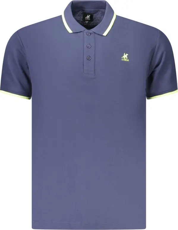 Blue Cotton Mens Polo Shirt