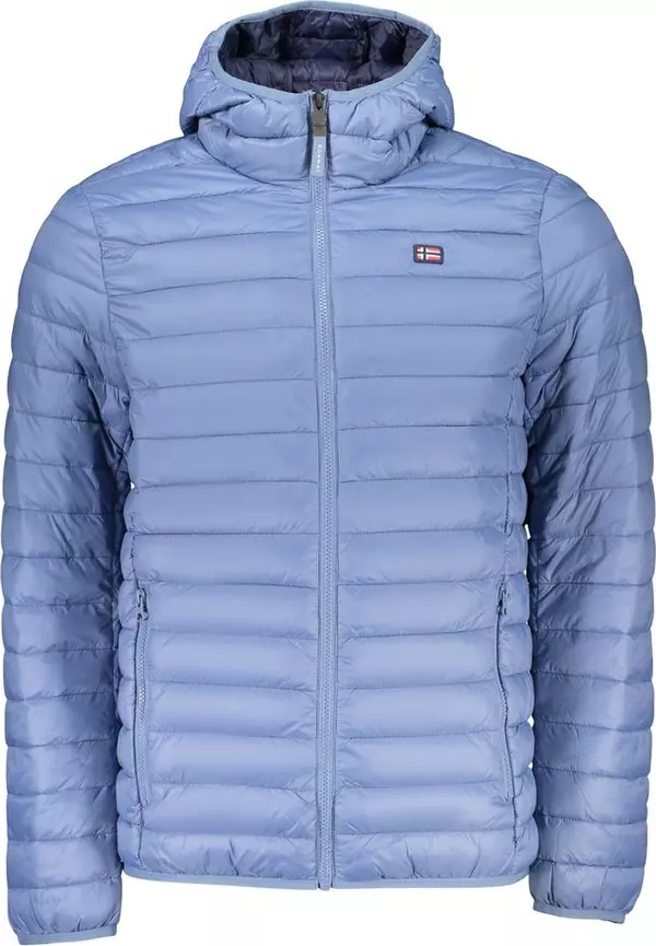 Blue Polyamide Men Jacket