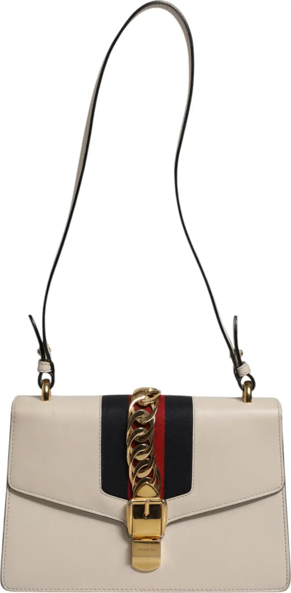 White Calfskin Leather Sylvie Crossbody Bag