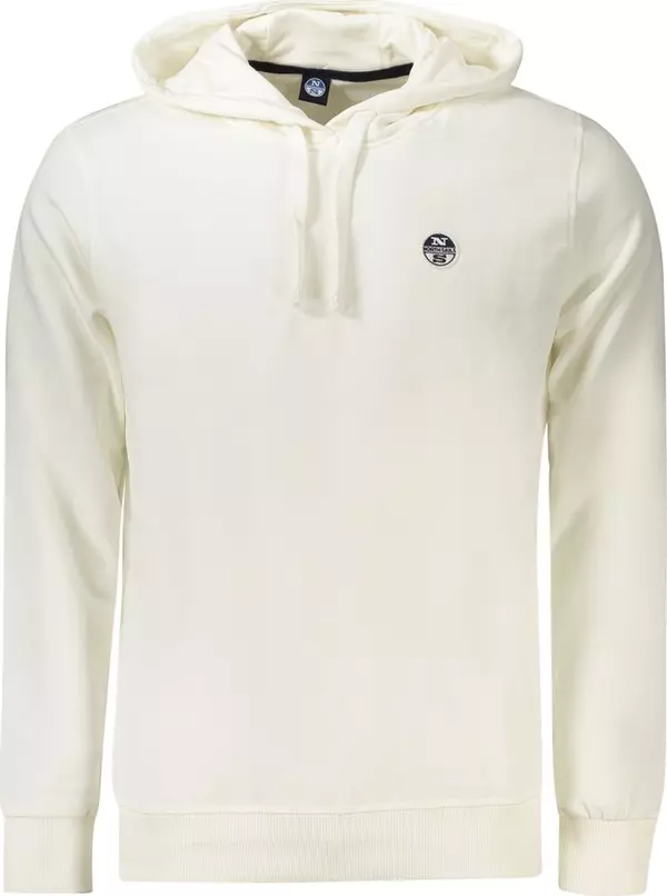 White Cotton Men's Hooded Sweatshirt