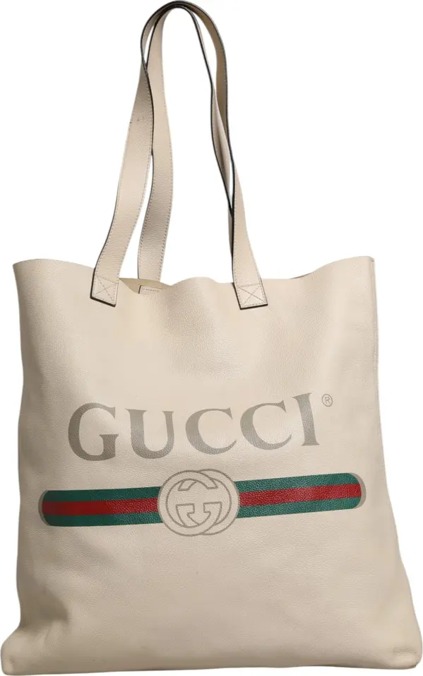 White Web Sherry Logo Print Tote Bag
