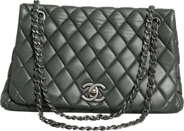 Quilted Lambskin Leather New Bubble Flap Bag