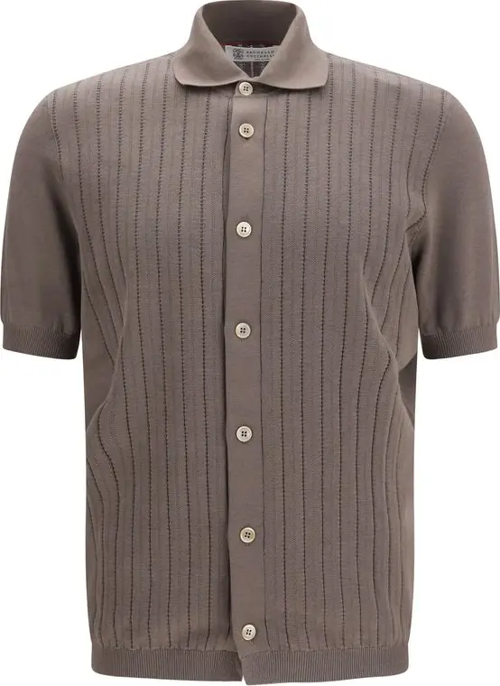 Brown Cotton Polo Shirt