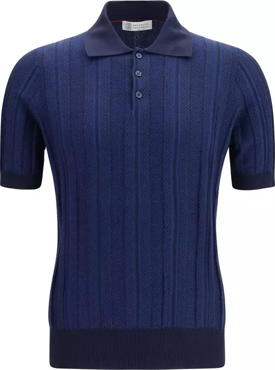 Blue Cotton Polo Shirt