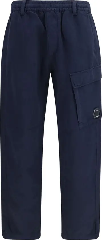 Blue Cotton Cargo Pants