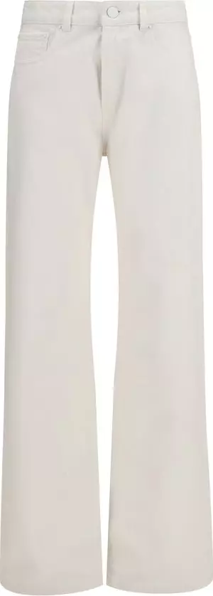White Cotton Straight-Leg Jeans