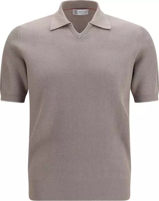 Gray Cotton Polo Shirt