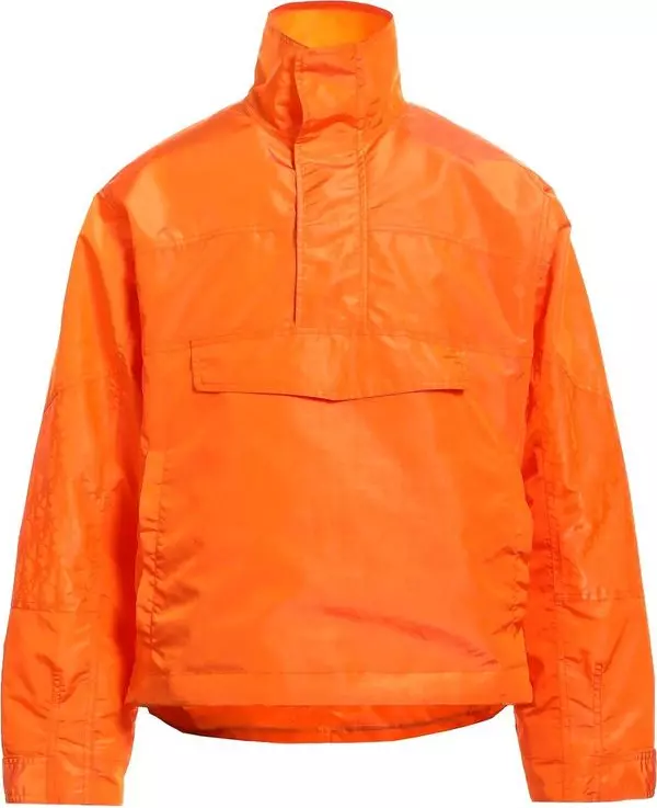 Orange Polyester Shell Jacket