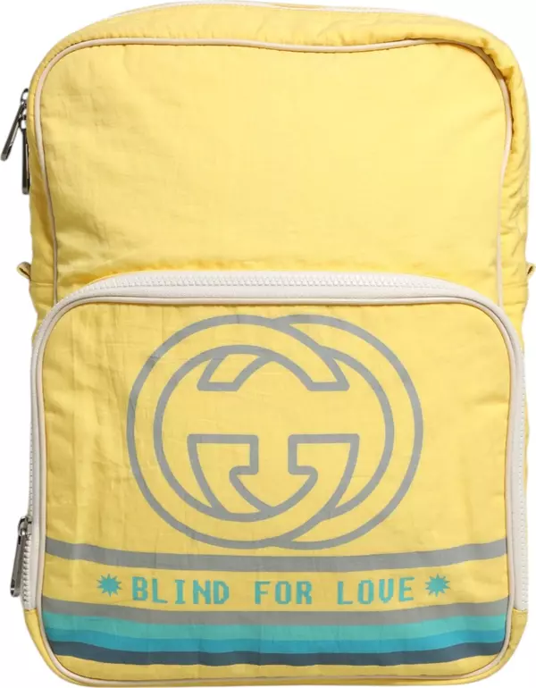 Yellow Nylon Gucci Blind For Love Backpack